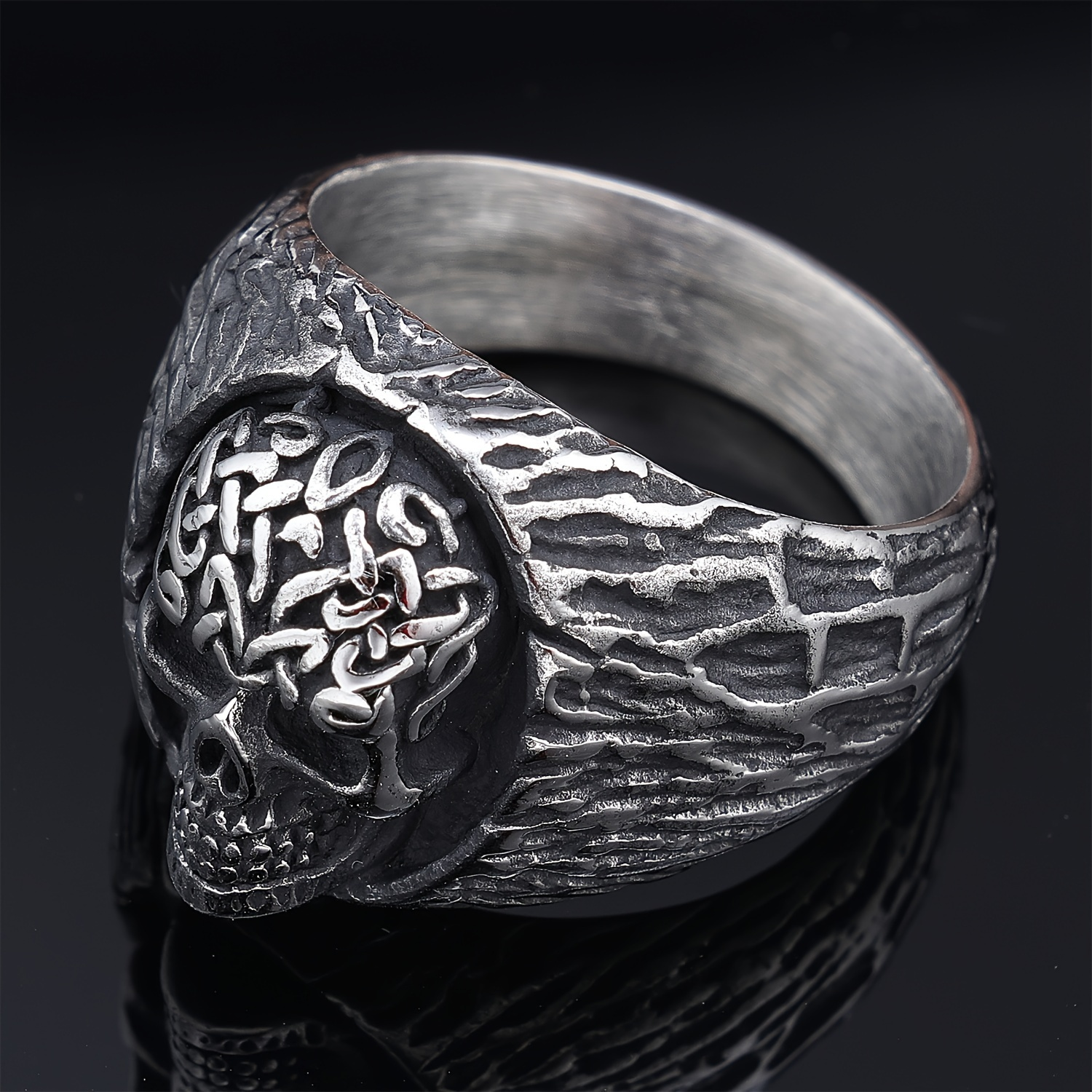 Celtic Knot Skull Stainless Steel Ring