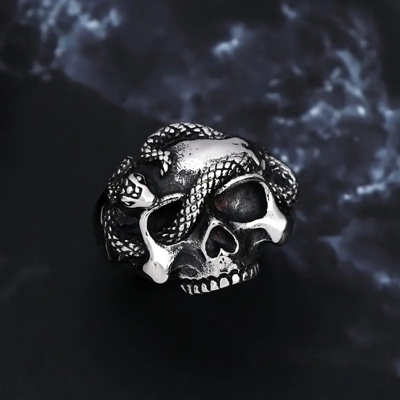 Snake & Skull Gothic Ring