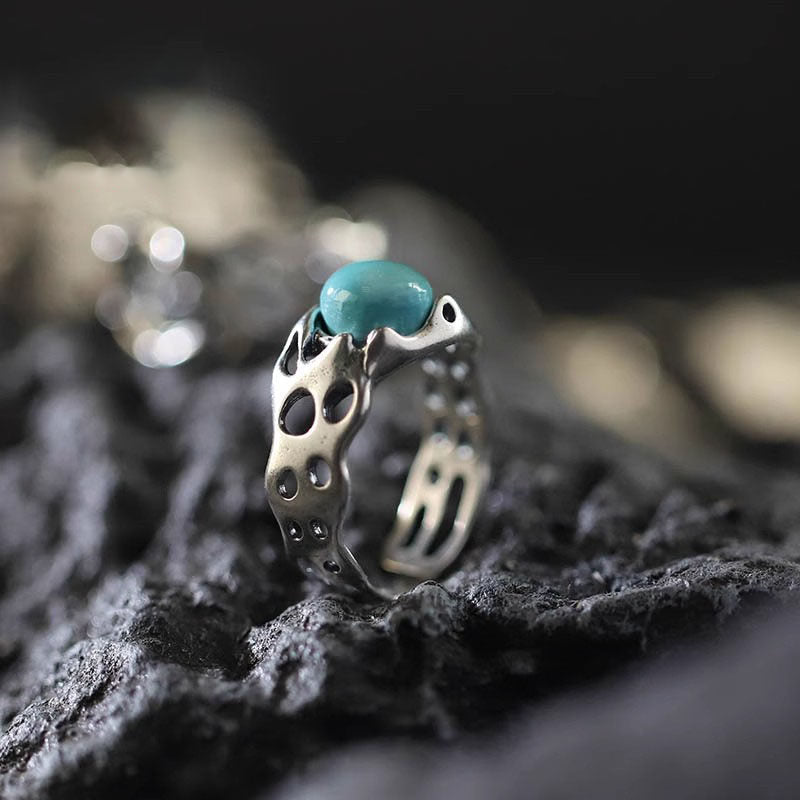 Anillo de acero inoxidable con forma de cuerpo 3D