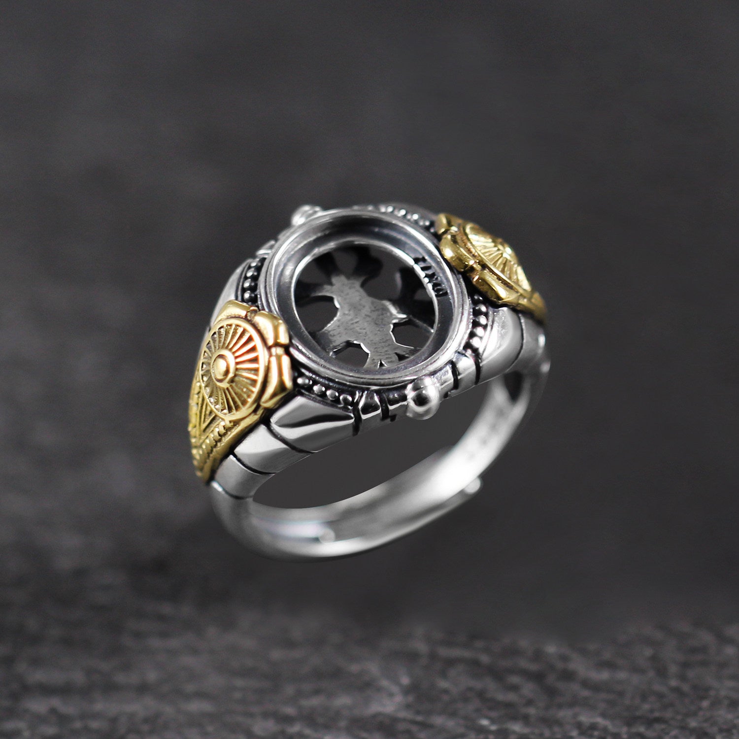 Anello in acciaio inossidabile a forma di corpo 3D