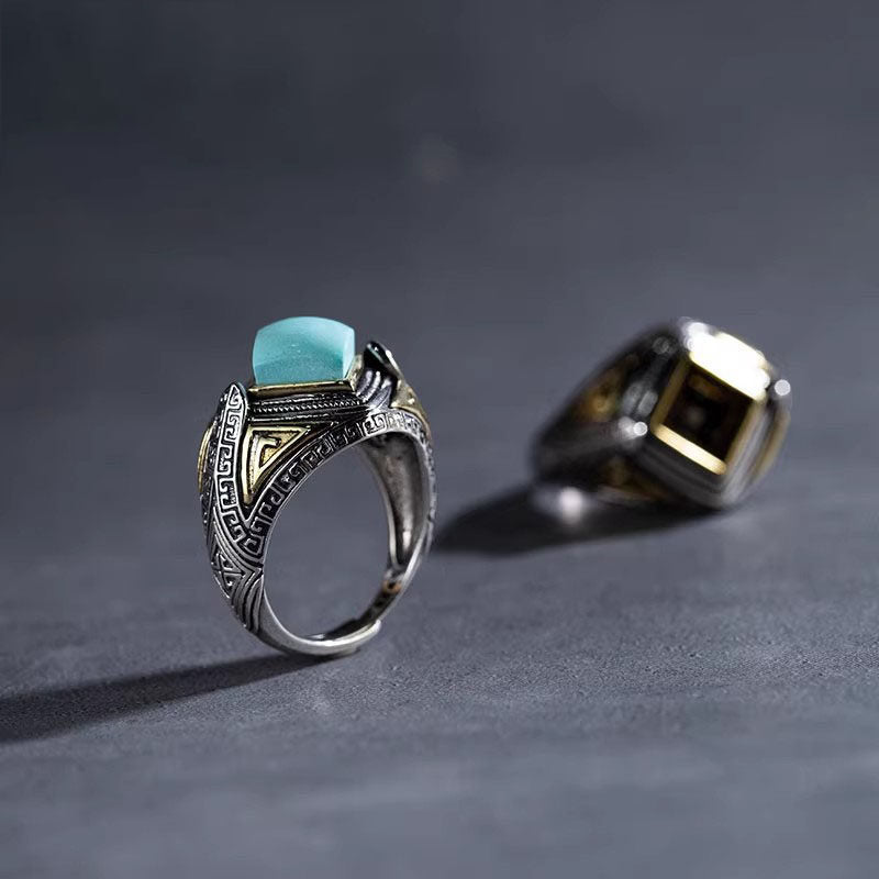 Anillo de acero inoxidable con forma de cuerpo 3D