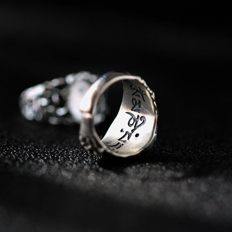 Oval Turquoise with Crushed Rock Setting 925 Sterling Silver Ring