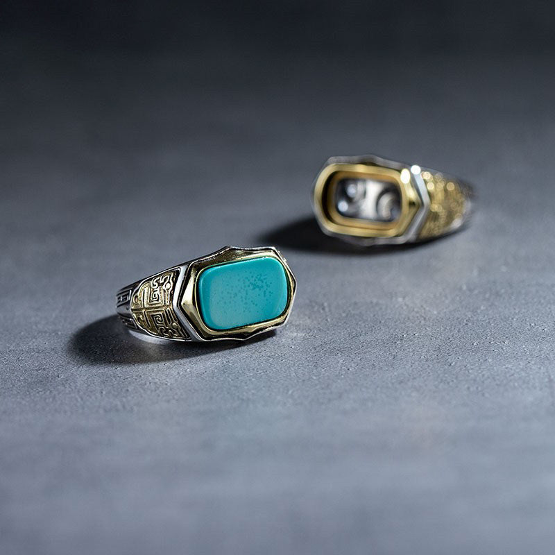 Anillo de acero inoxidable con forma de cuerpo 3D