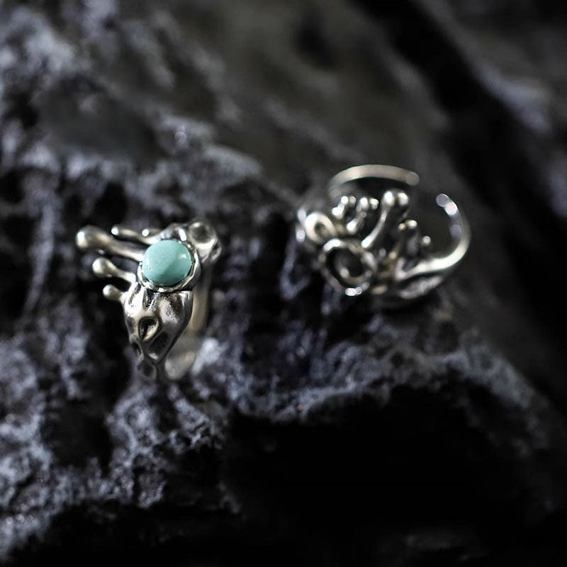 Anillo de acero inoxidable con forma de cuerpo 3D