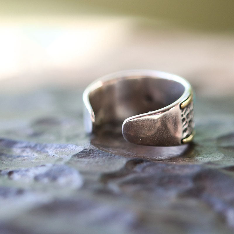 Anillo de acero inoxidable con forma de cuerpo 3D