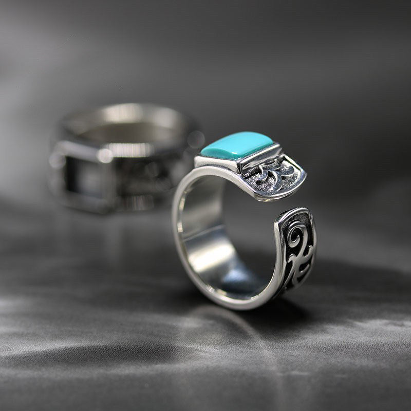 Anillo de acero inoxidable con forma de cuerpo 3D