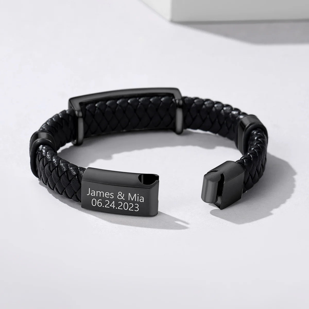 Custom Leather Skull Wing Bracelet