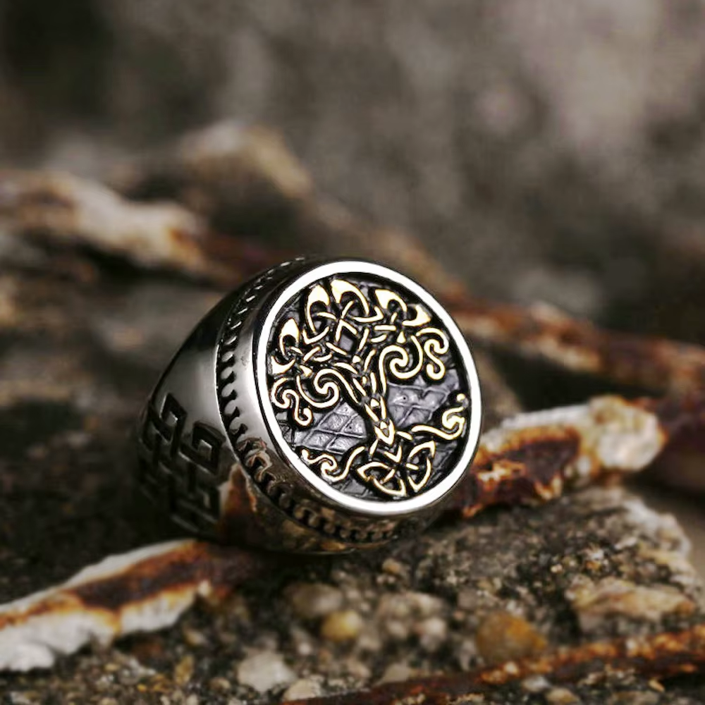 Textura De Flor Con Anillo De Acero Inoxidable Esmaltado
