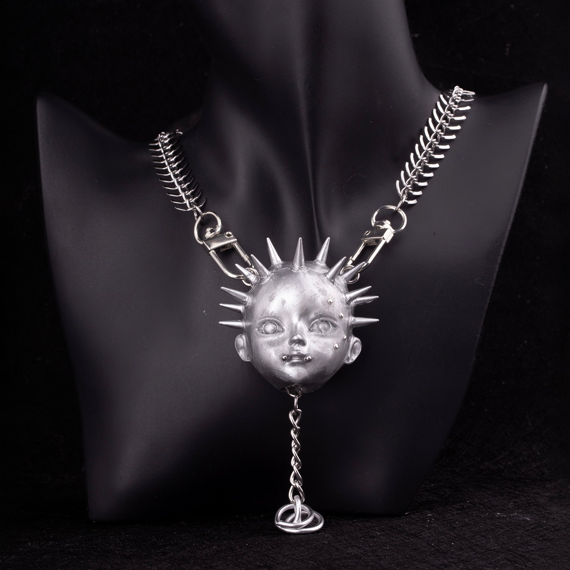 Futuristic Punk Titanium Steel Bone Chain