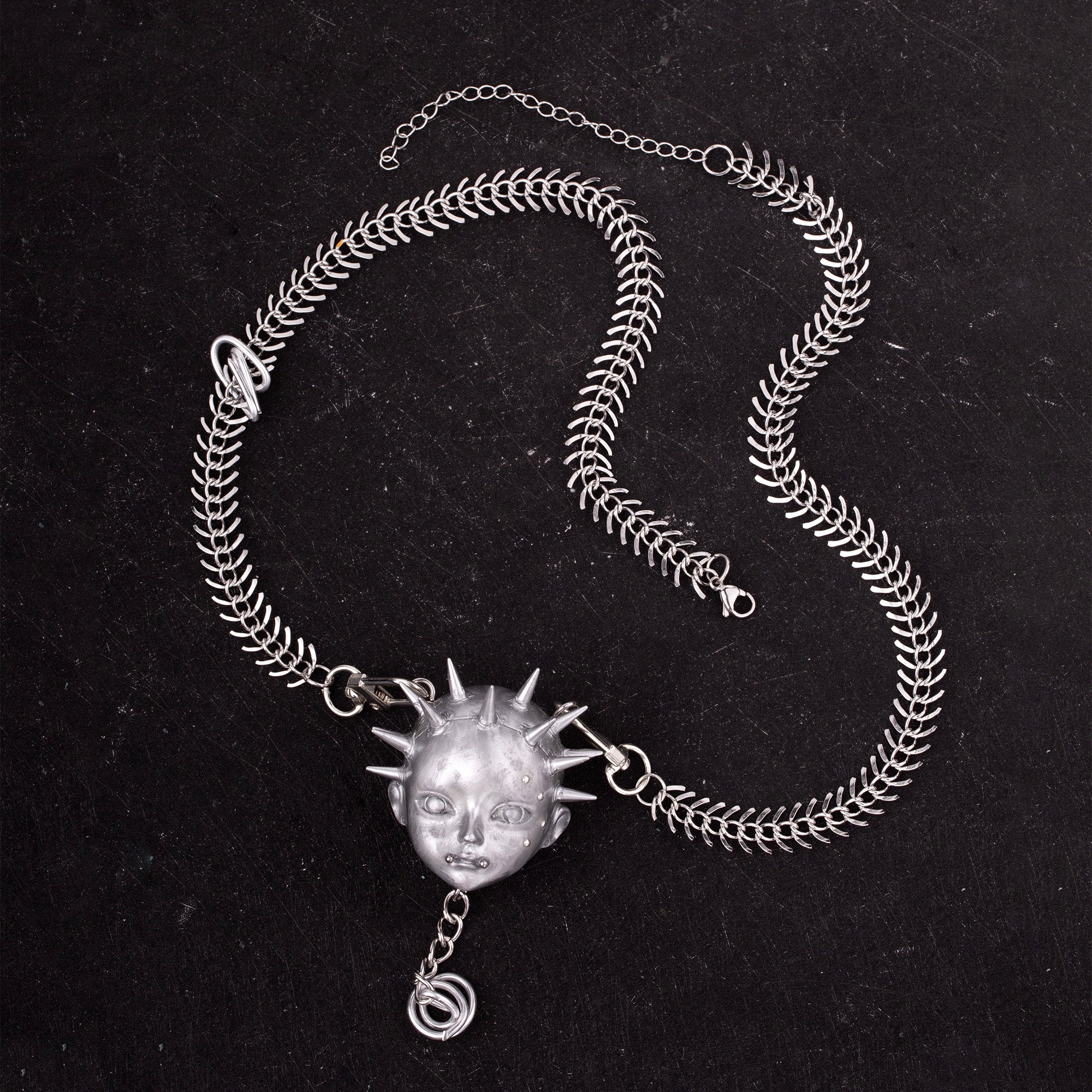 Futuristic Punk Titanium Steel Bone Chain