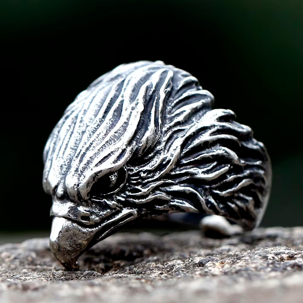 Mighty Eagle Head Stainless Steel Ring