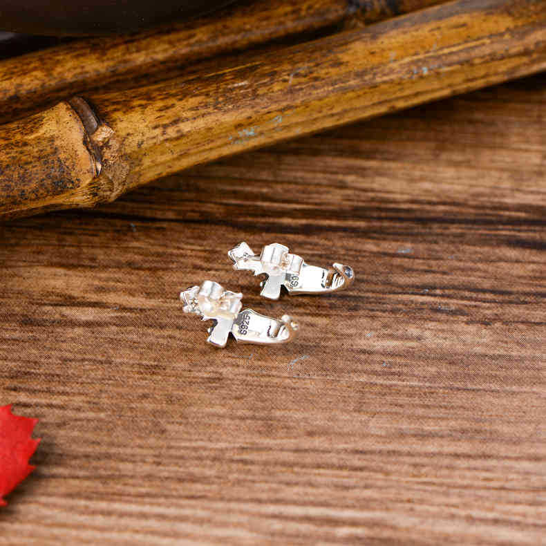 C-Shaped Cross Stud Earrings