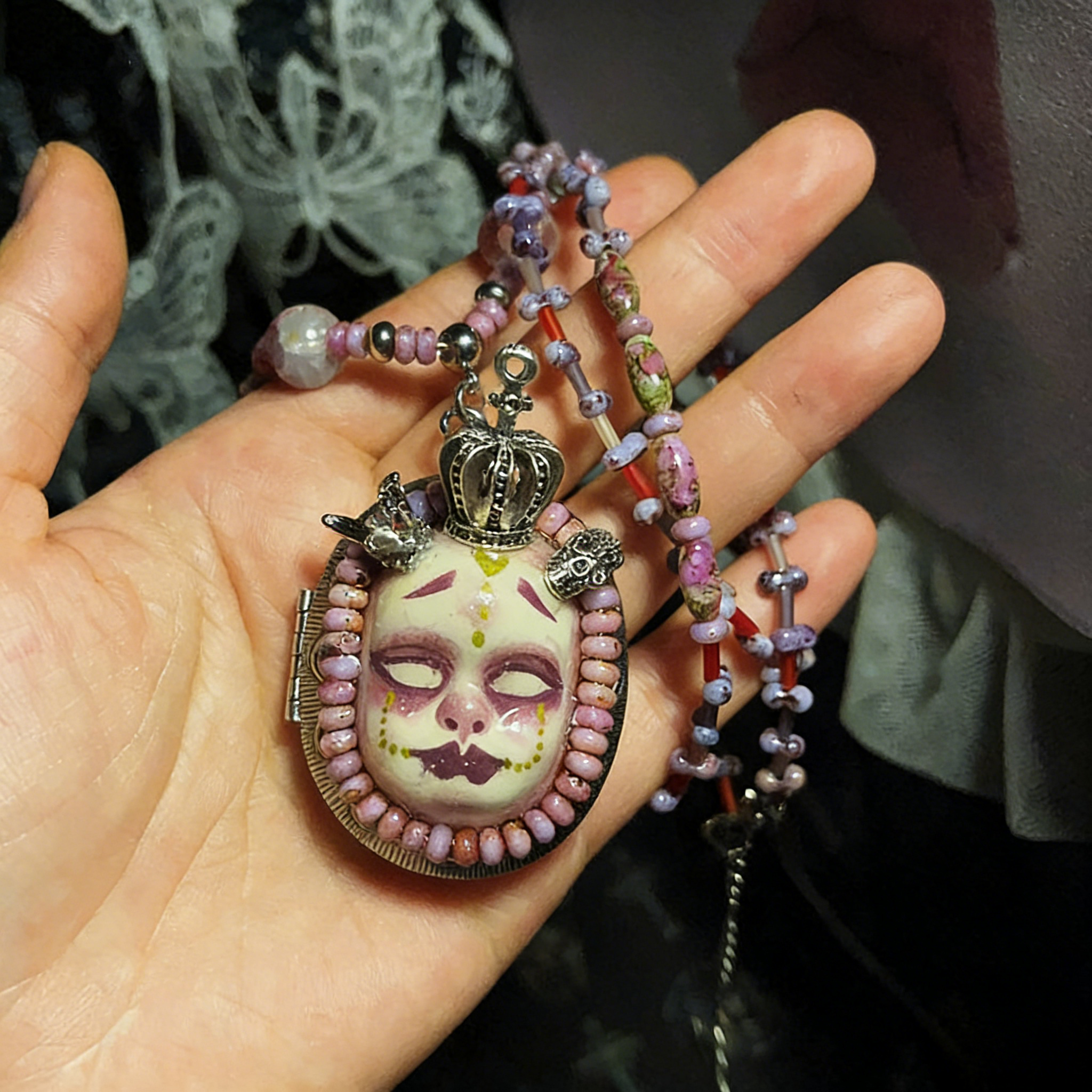 Crown Gothic Doll Necklace