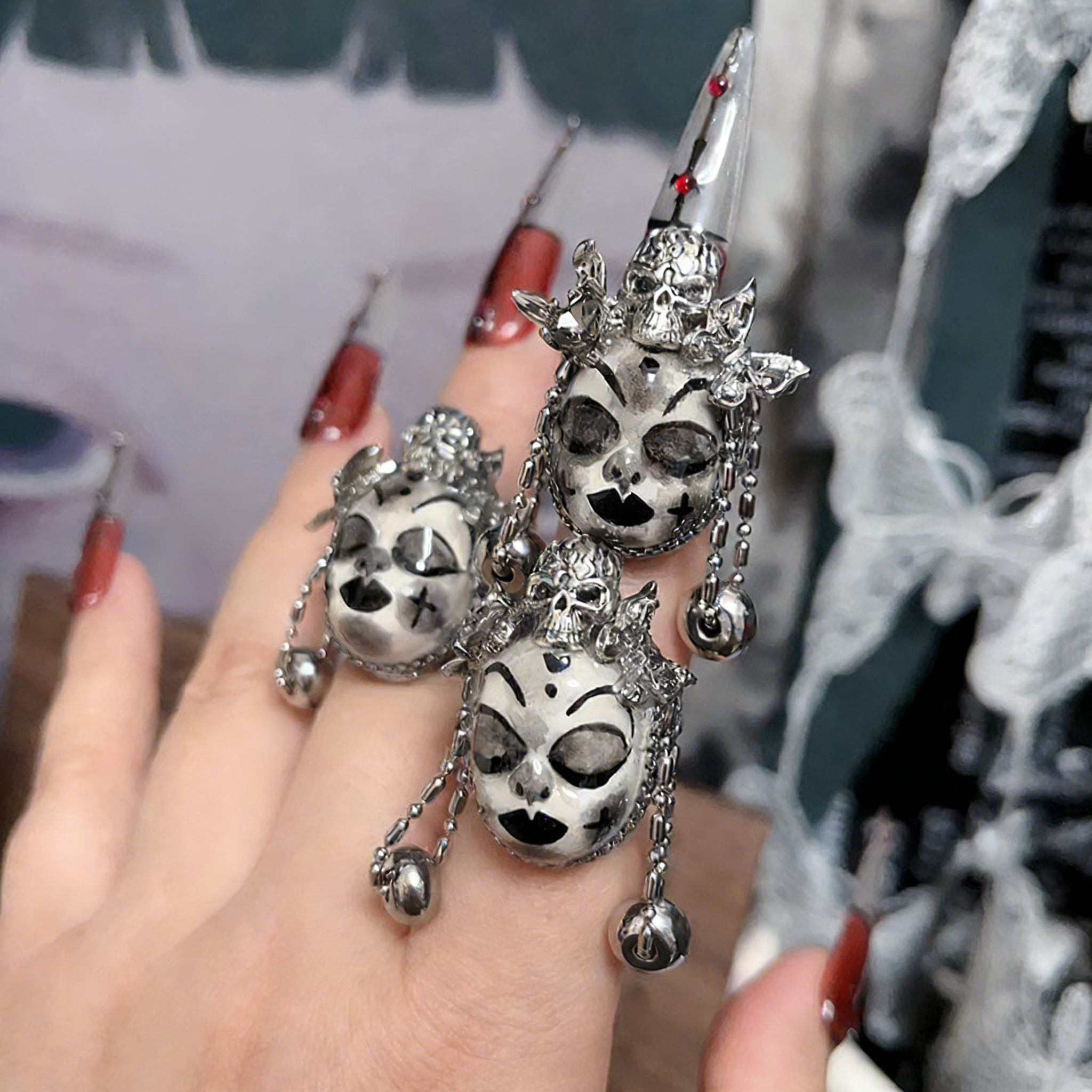 Skull Butterfly Bell Ring