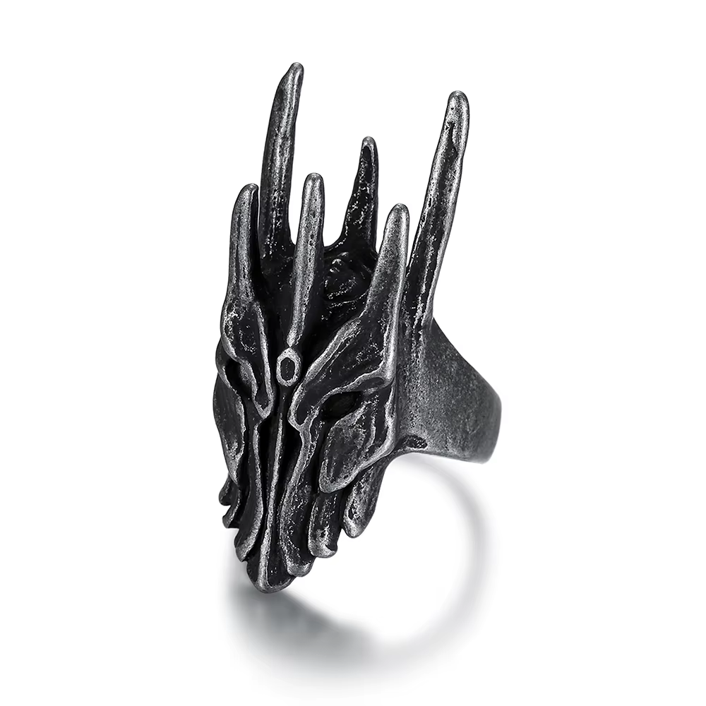 Horned Demon Skull Stainless Steel Ring