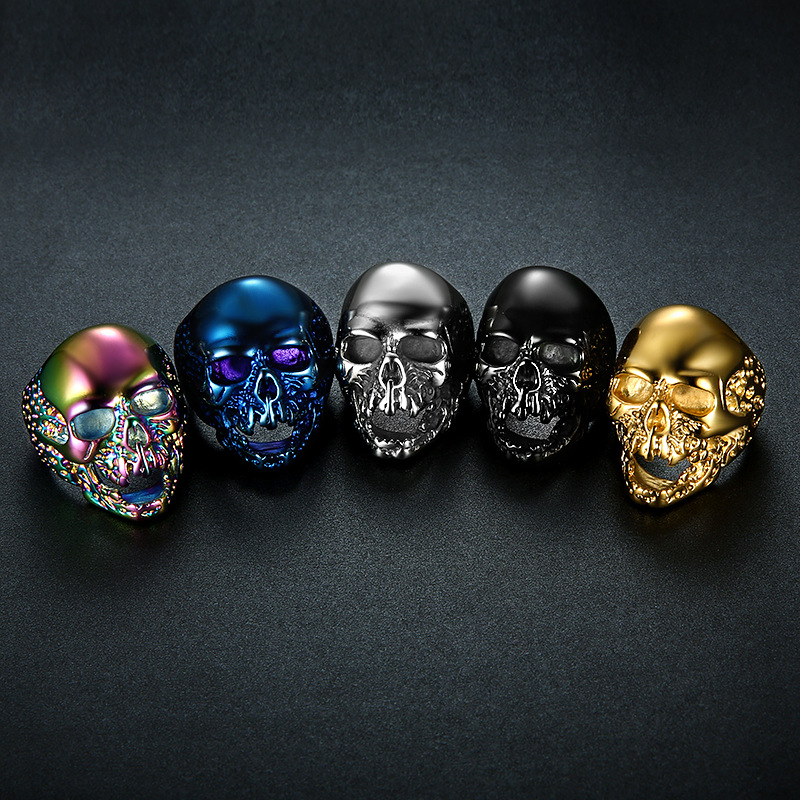 Eroded Broken Skull Statement Ring