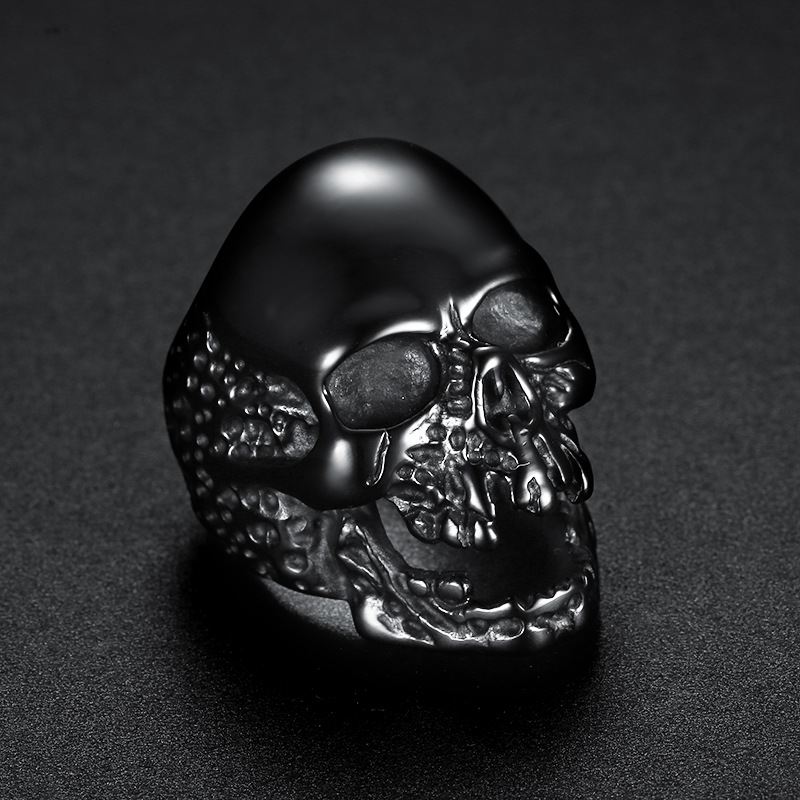 Eroded Broken Skull Statement Ring