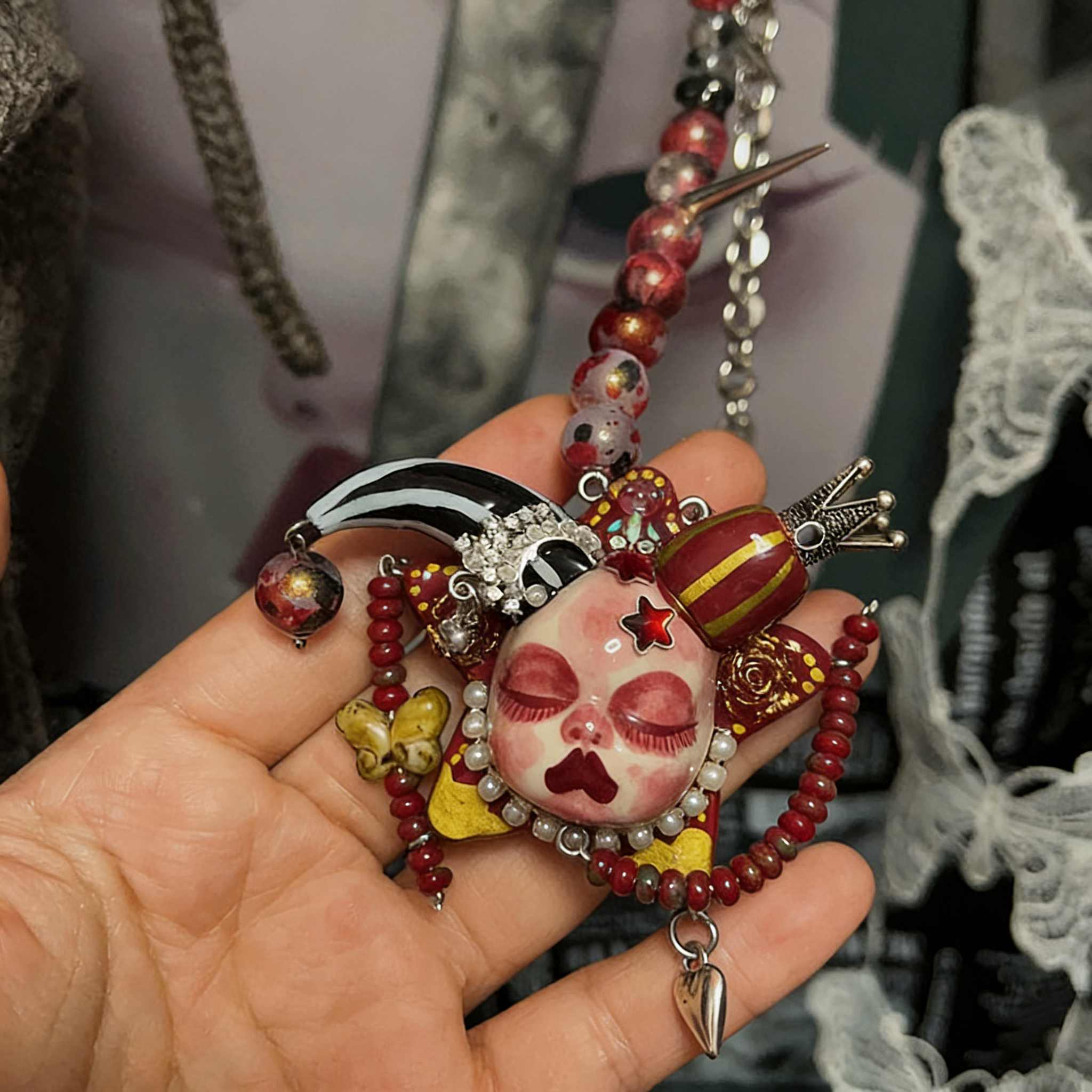 Crimson Circus Nightmare Necklace