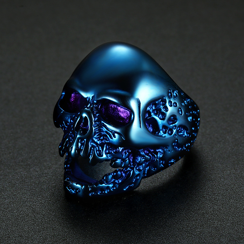 Eroded Broken Skull Statement Ring