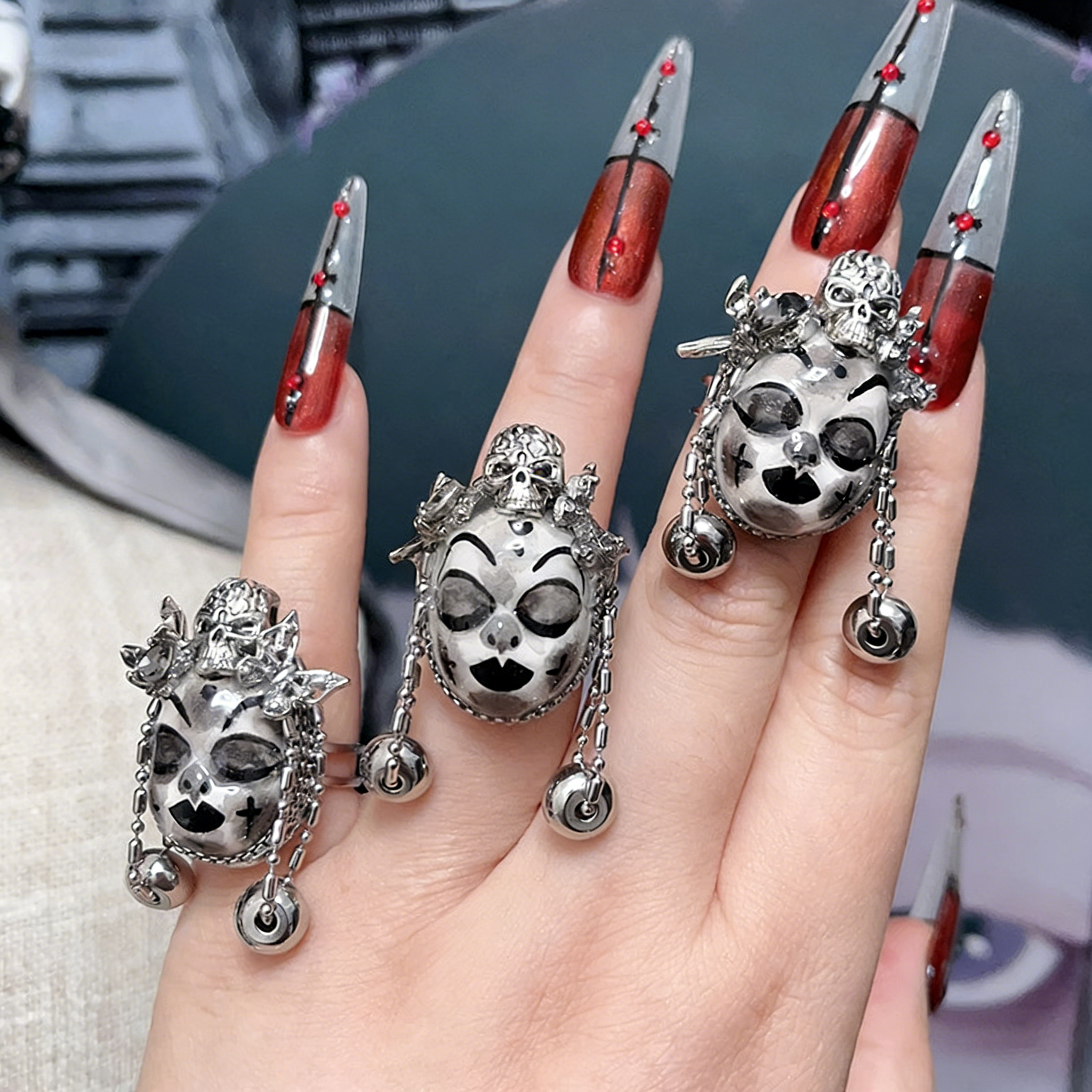 Skull Butterfly Bell Ring