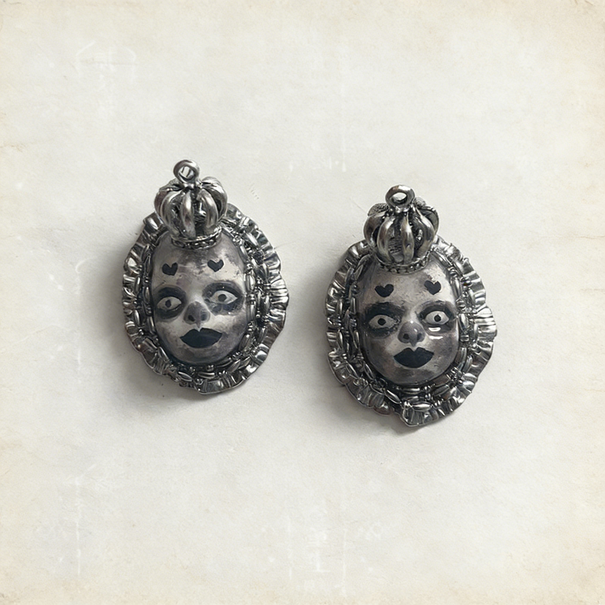 Purple Heart Crown Freak Baby Earrings