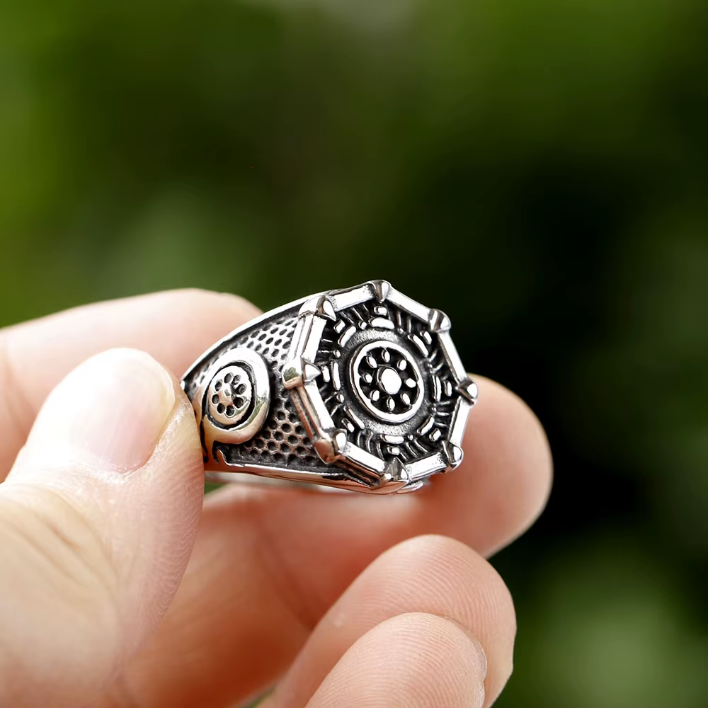 Viking Sun Symbol Stainless Steel Ring