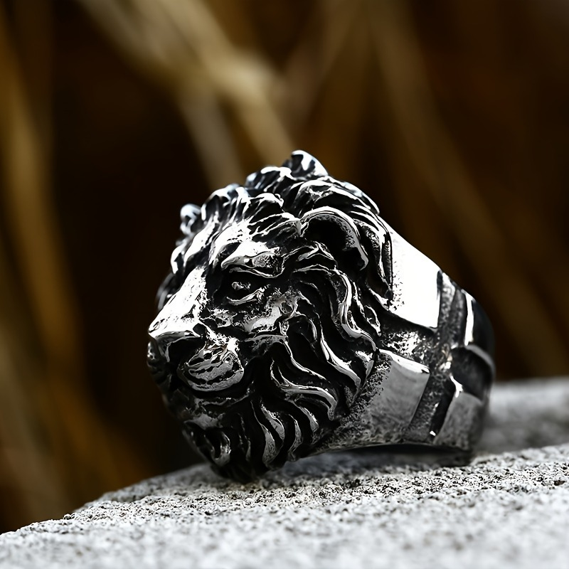 Majestic Lion Head Stainless Steel Ring