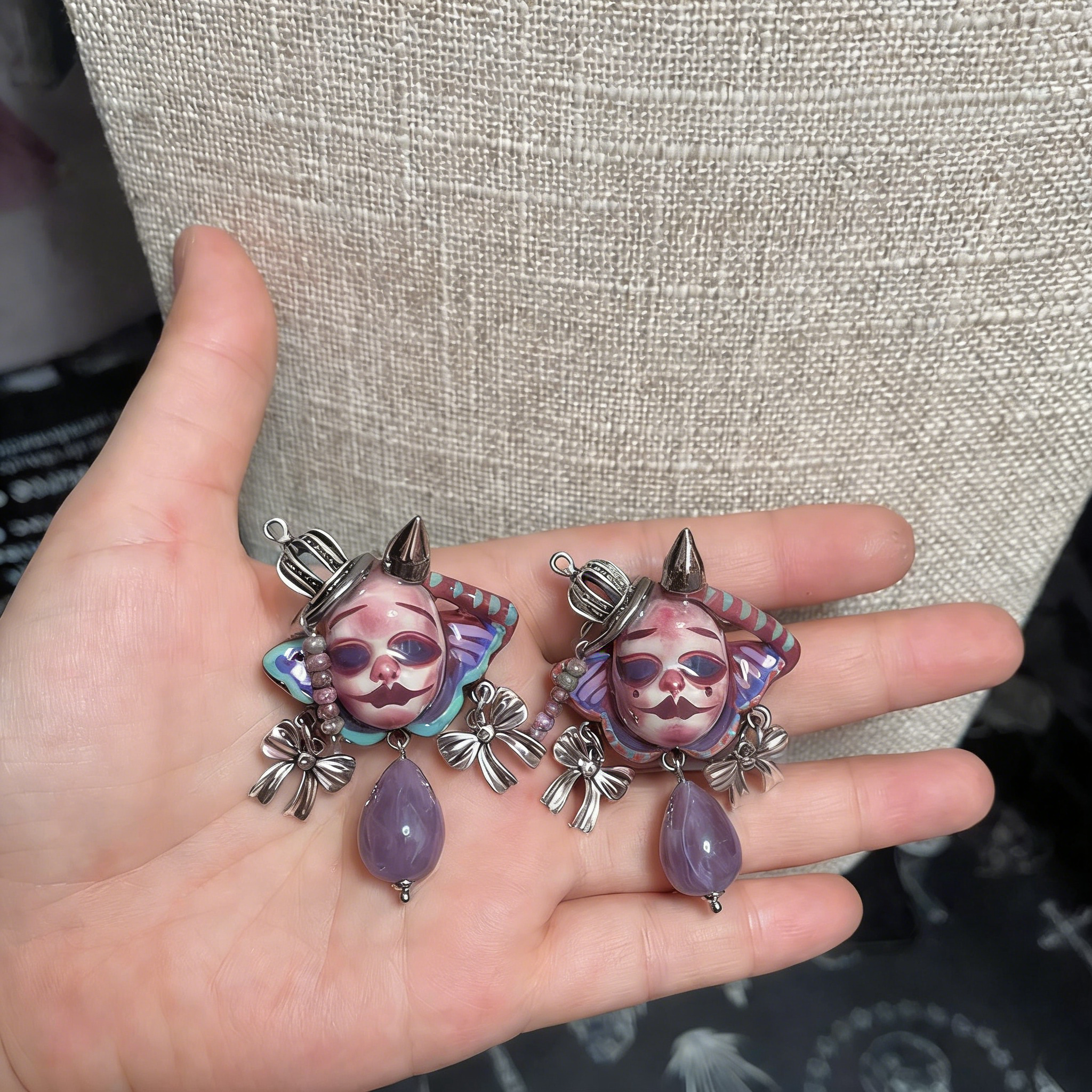 Purple Butterfly Spike Brooch