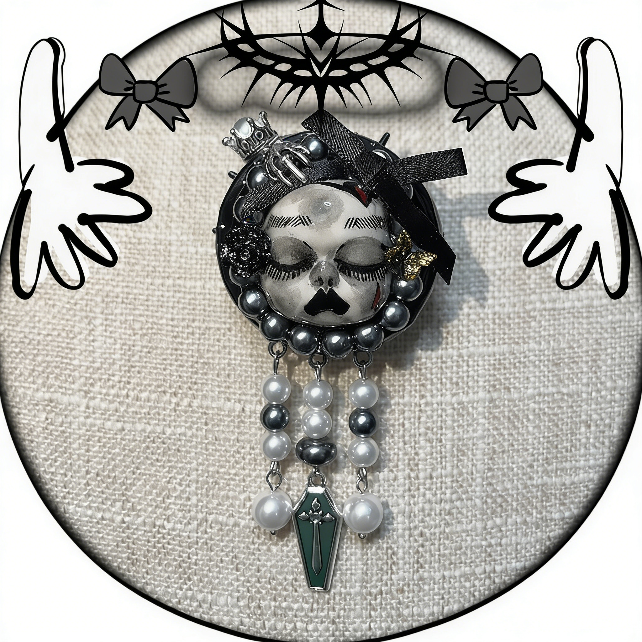 Gloomy Bone Coffin Brooch