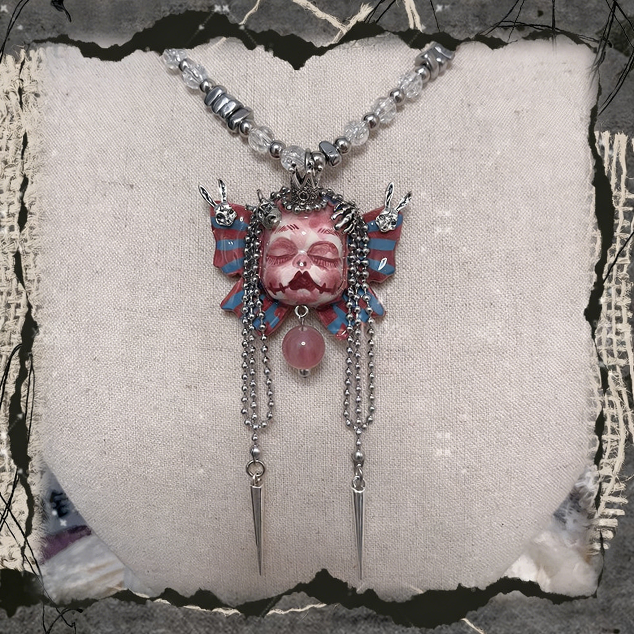 Butterfly Crown Slumber Gothic Doll Necklace