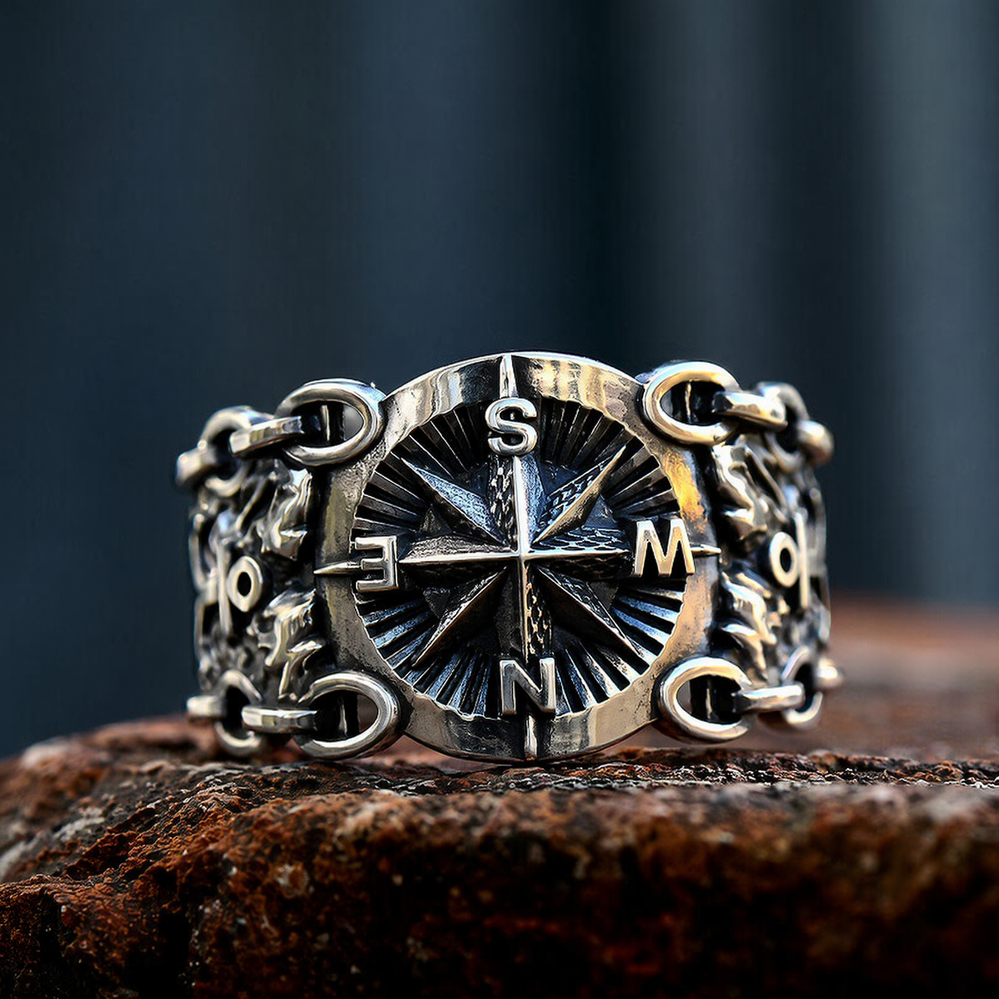 Pirate Compass Stainless Steel Ring