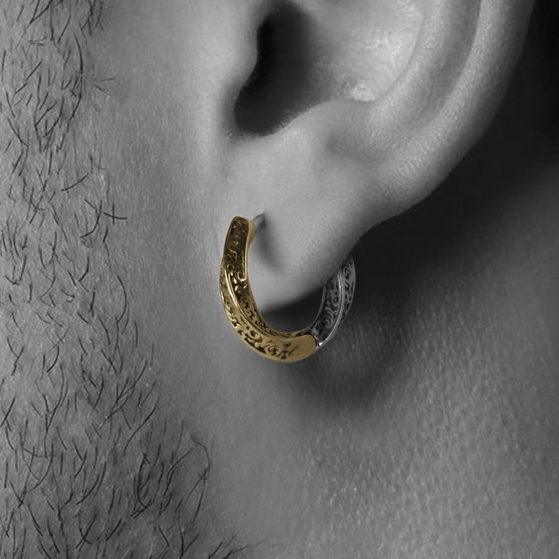 Moss Two-Color Hoop Earrings