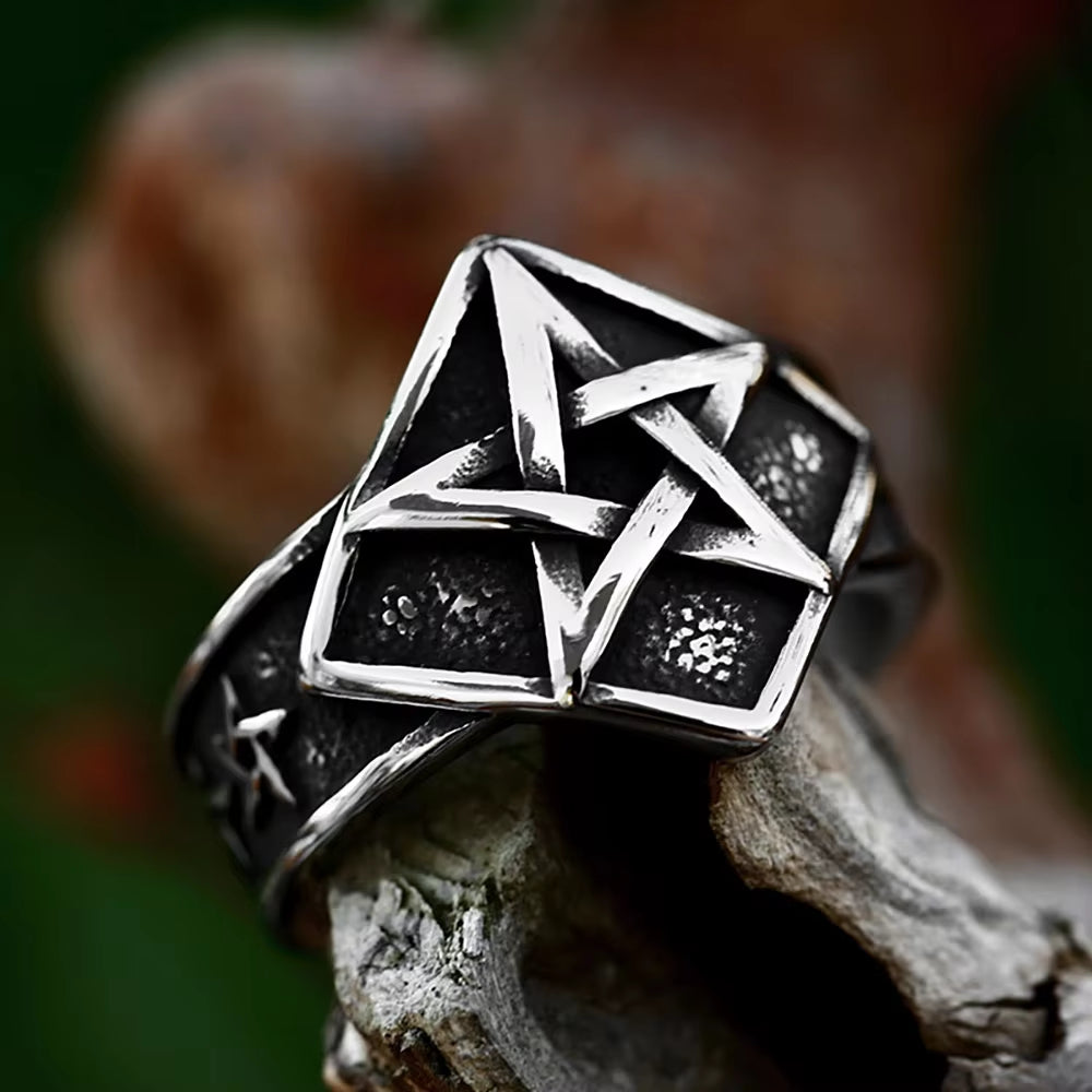 Celtic Knot Pentagram Stainless Steel Ring