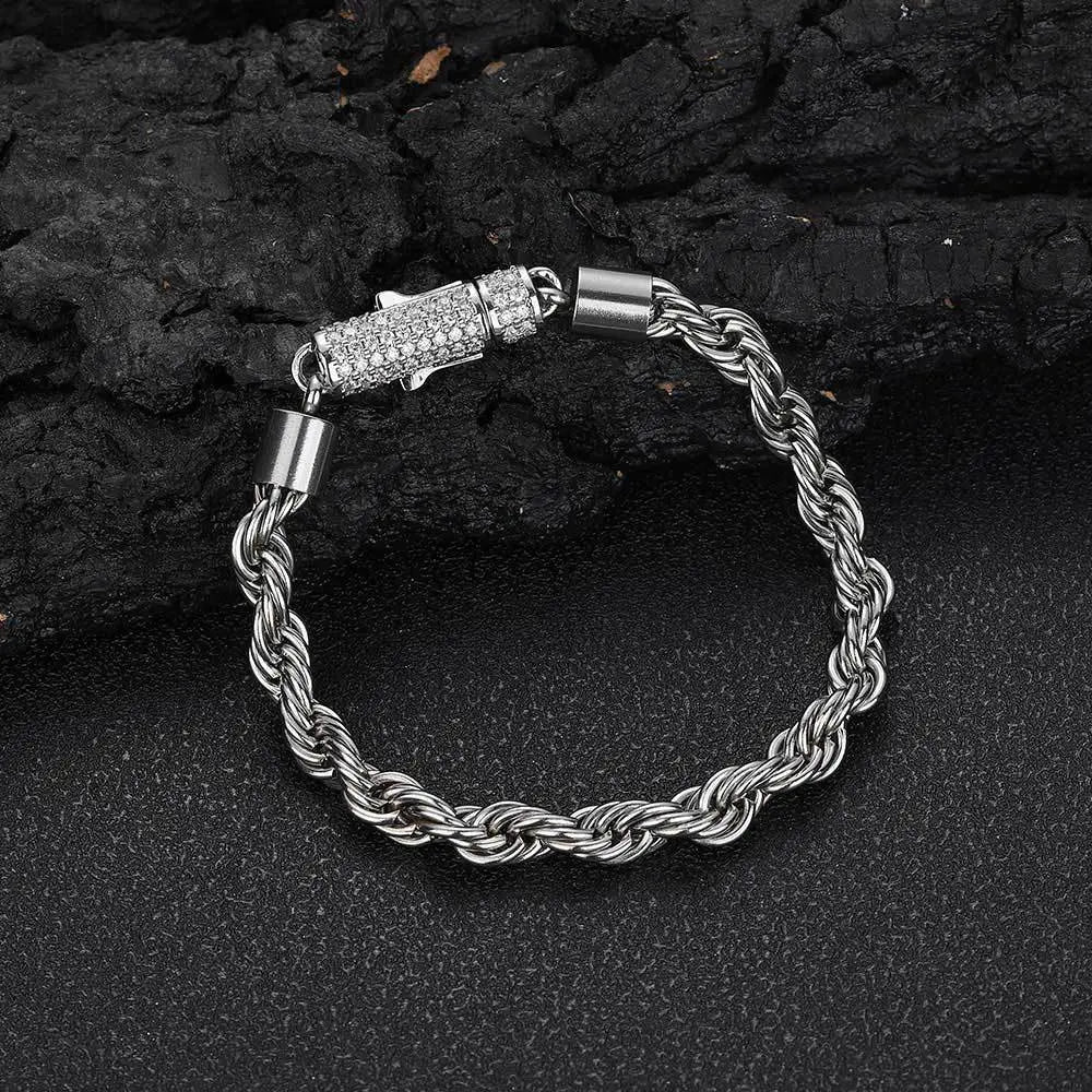 6MM Diamond Buckle Twist Chain Vrafi Jewelry
