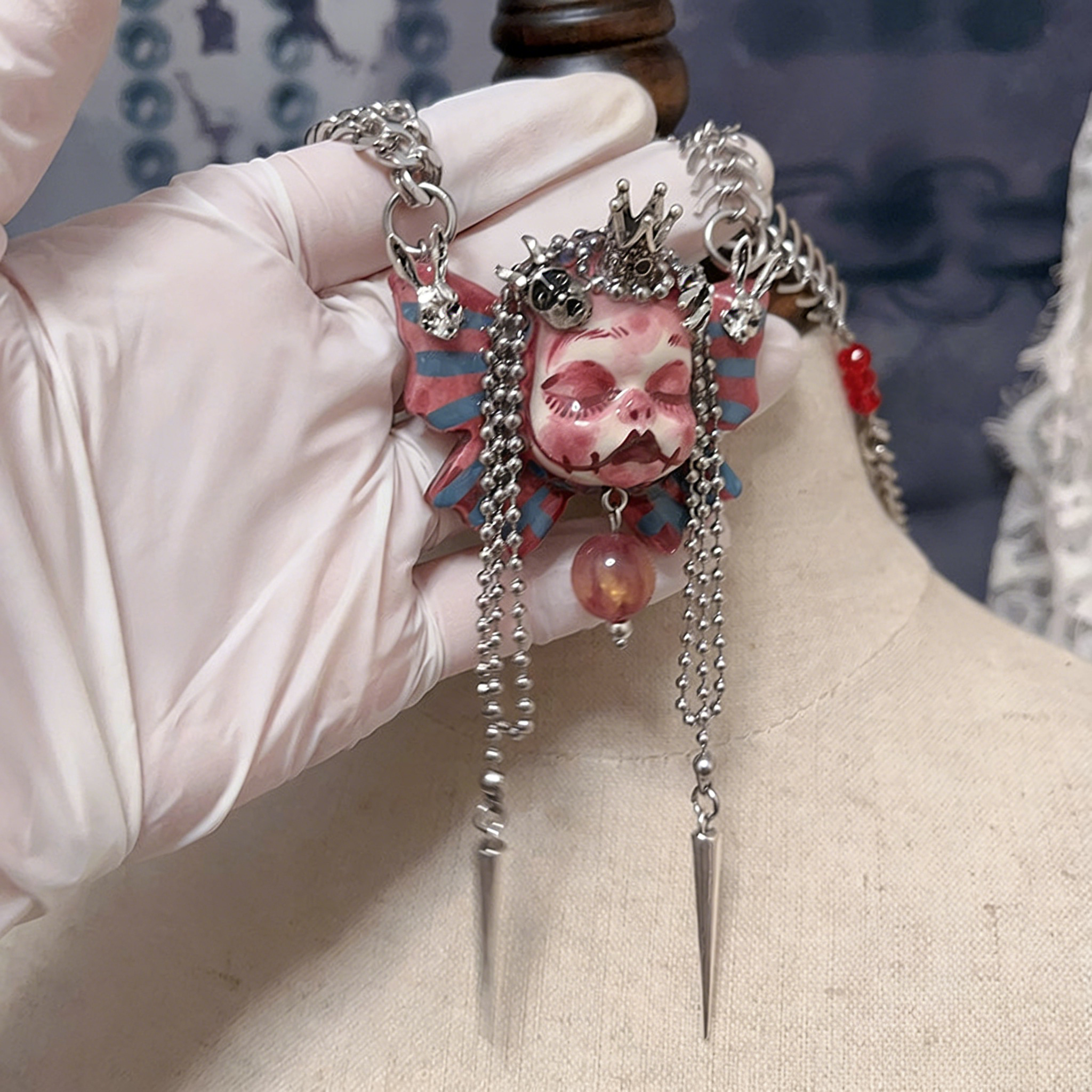 Butterfly Crown Slumber Gothic Doll Necklace