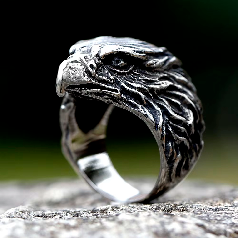 Mighty Eagle Head Stainless Steel Ring