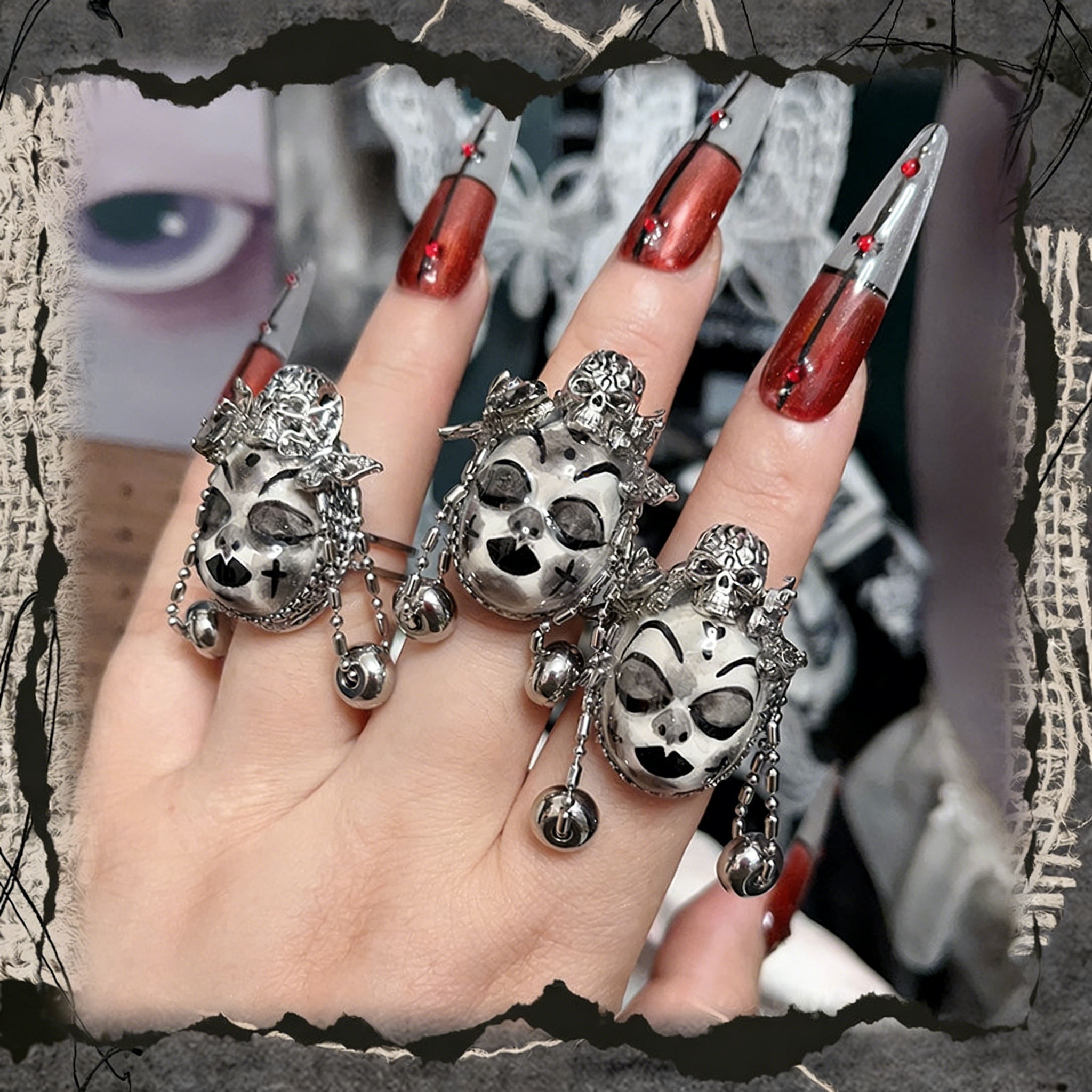 Skull Butterfly Bell Ring