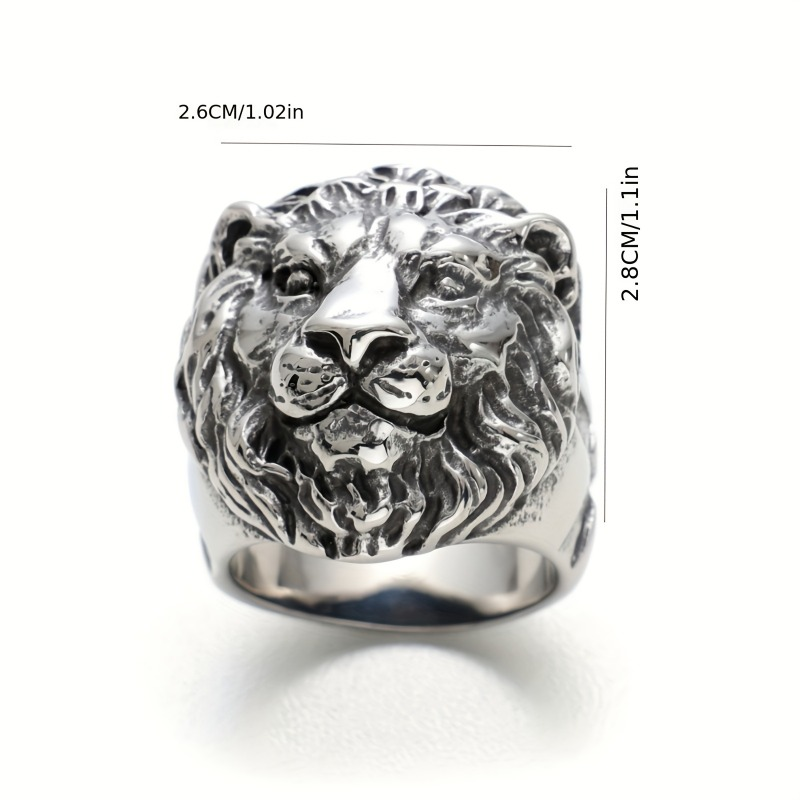 Majestic Lion Head Stainless Steel Ring