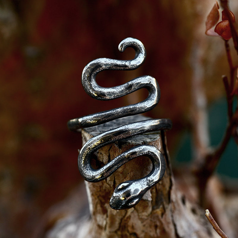 Coiled Snake Stainless Steel Ring