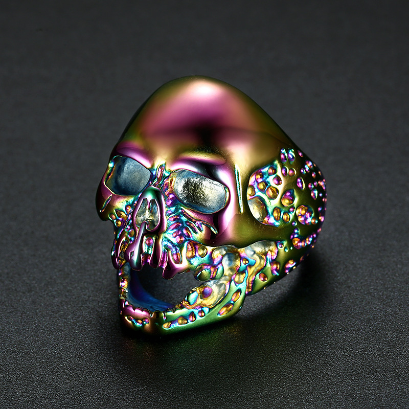 Eroded Broken Skull Statement Ring