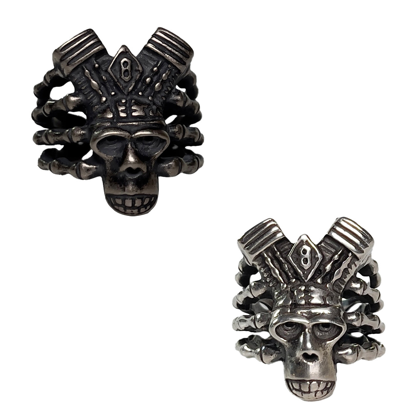 925 Sterling Silver Vintage Skull Ring
