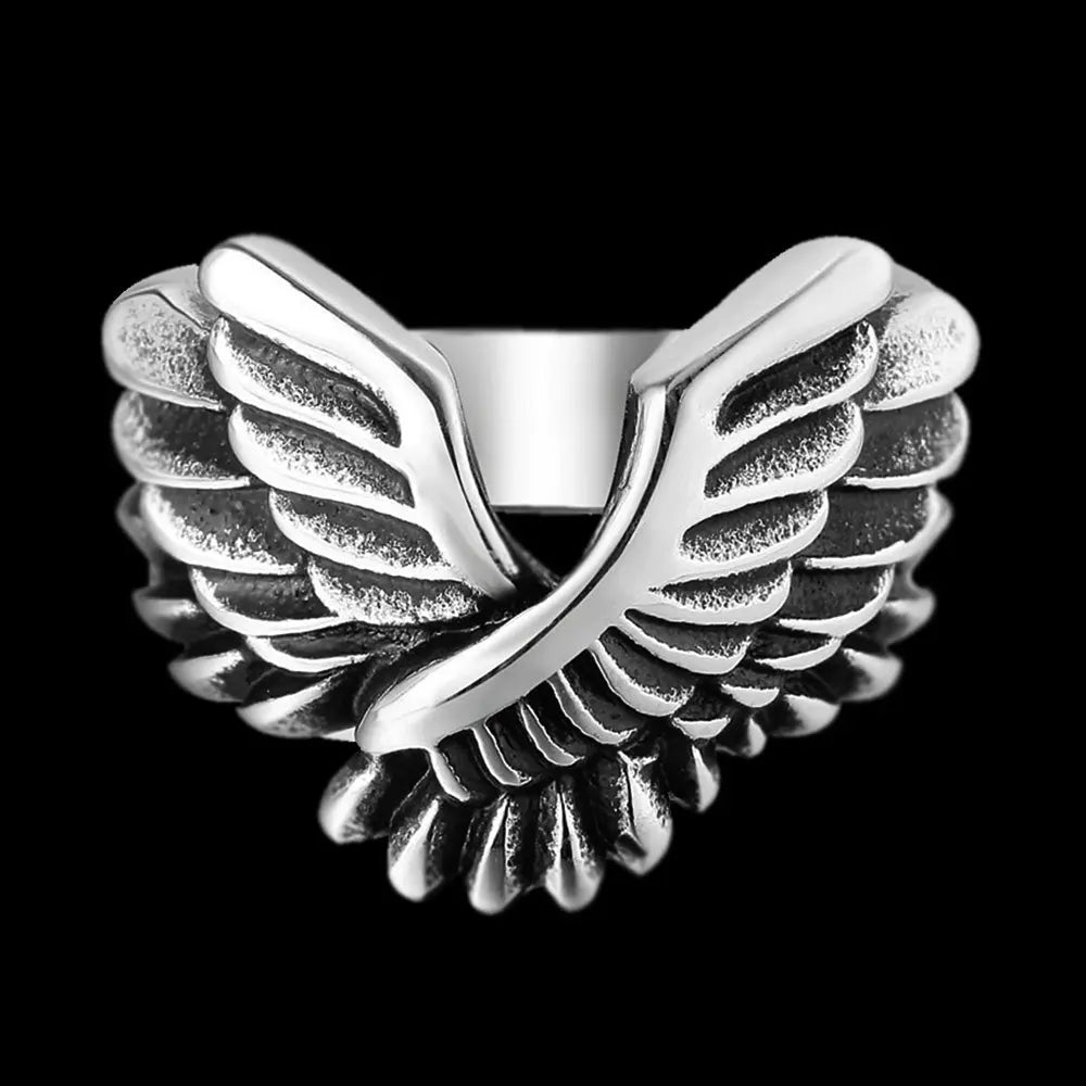 Angel Wing Stainless Steel Ring - Vrafi Jewelry