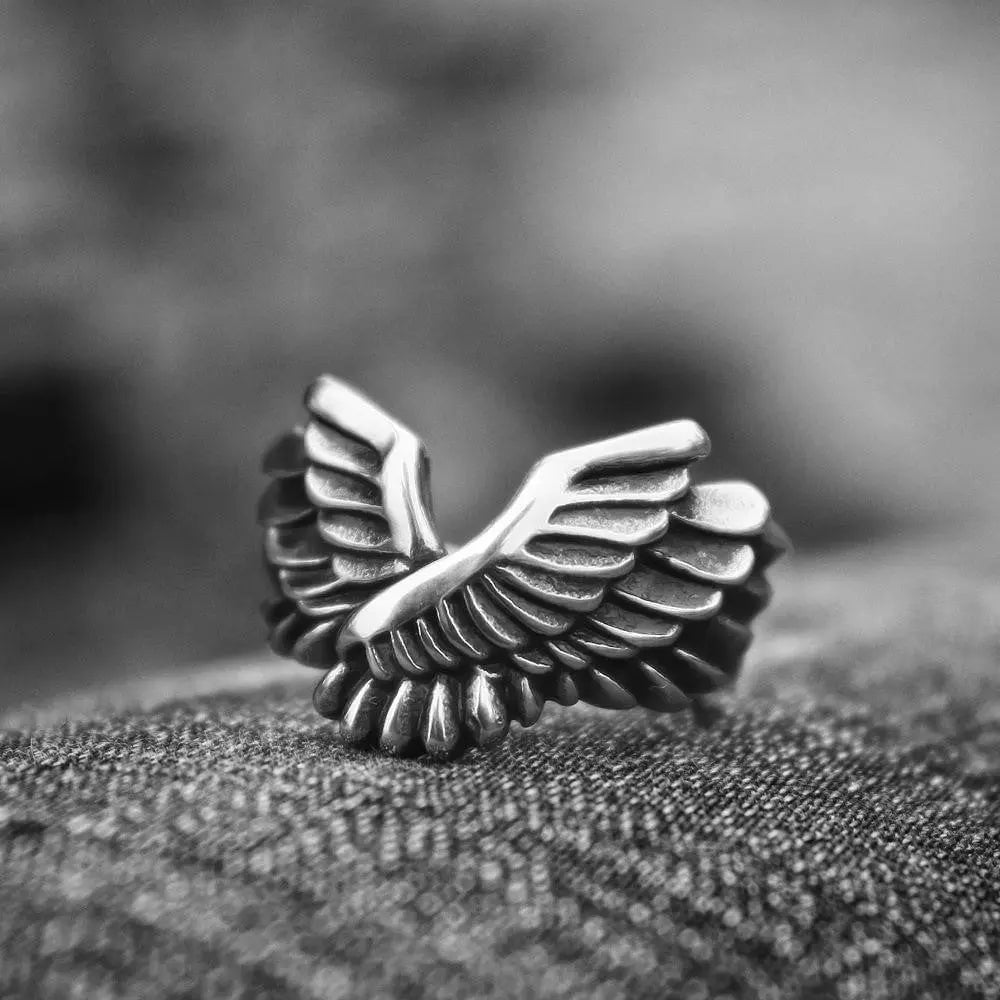 Angel Wing Stainless Steel Ring - Vrafi Jewelry