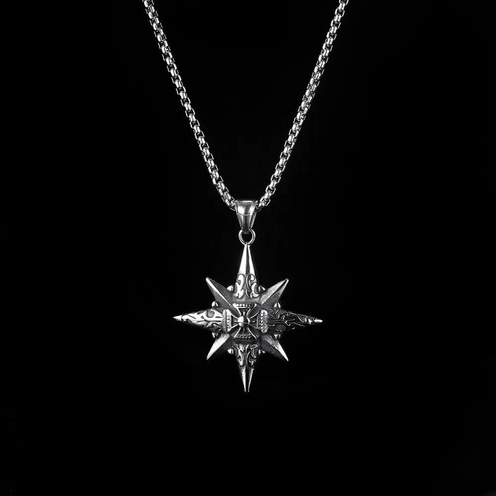 Anise Star Stainless Steel Cross Pendant VRAFI