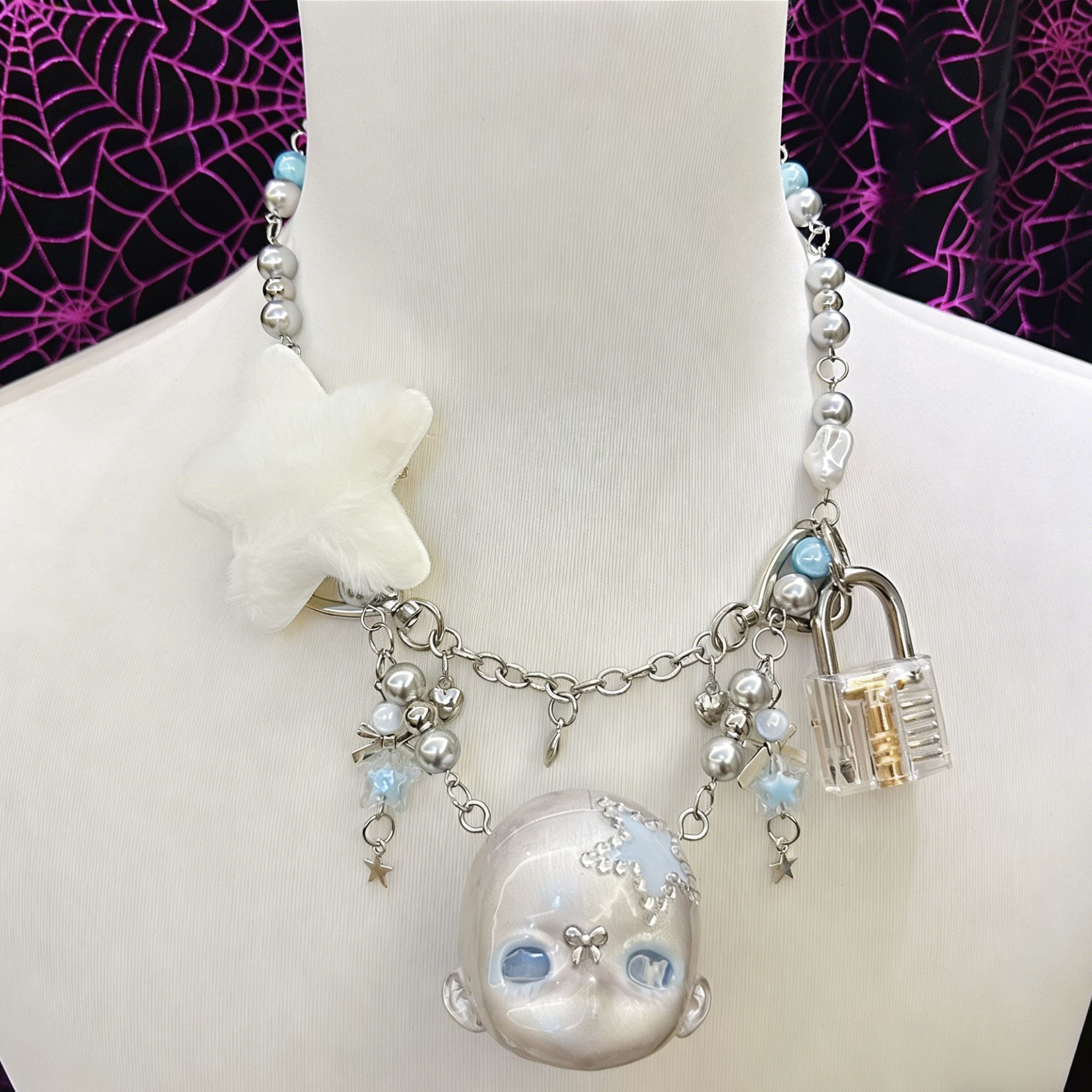 Y2k Dream Baby Head Necklace