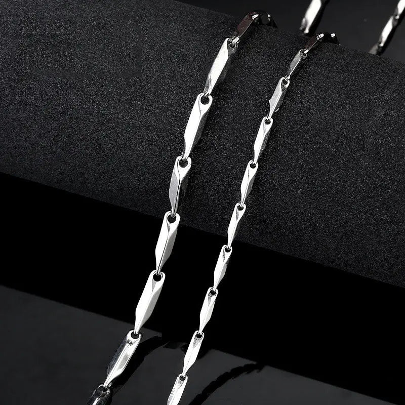Barleycorn Chain Stainless Steel Necklace - Vrafi Jewelry