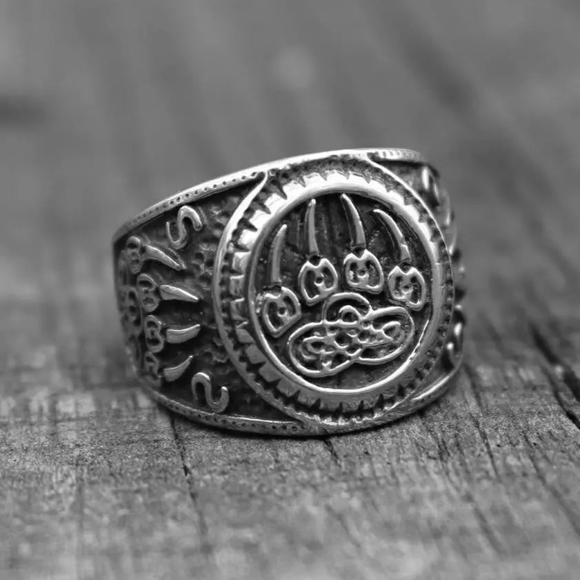 Bear Paw Claw Stainless Steel Viking Ring - Vrafi Jewelry