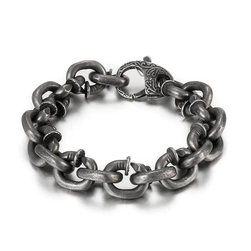 Bent Nails Heavy Stainless Steel Bracelet VRAFI