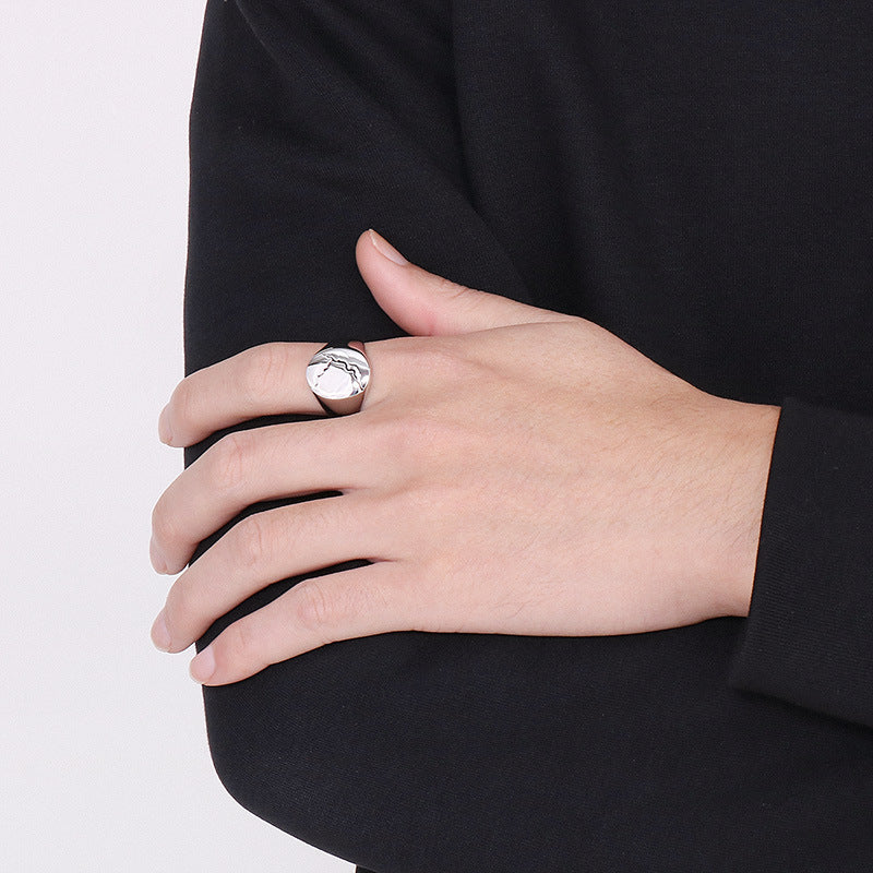 Anello in acciaio inossidabile a forma di corpo 3D