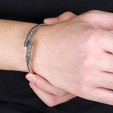 Bracciale con perline in acciaio inossidabile alabastro